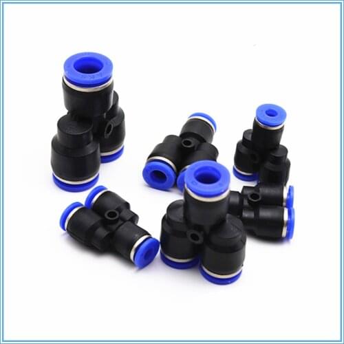 3 Way Port Y Shape Air Pneumatic 12mm 8mm 10mm 6mm 4mm OD Hose Tube Push in Gas Plastic Pipe Fitting Connectors Quick Fittings