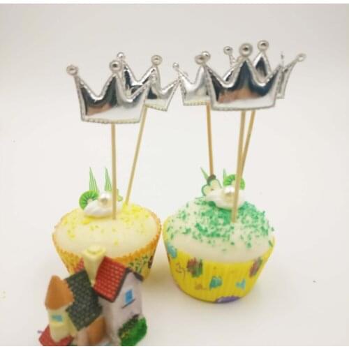 5pcs/set Silvery White Crow Wedding Cupcake Cake Topper Cake Kid Shower Birthday Party Decoration Cake Baking Party Supply