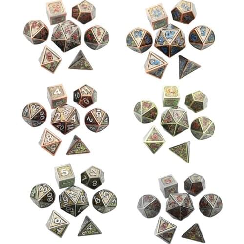 7Pc Multi Side Numeral Dice D4 D6 D8 D10 D12 D20 For Party Table Game Toy