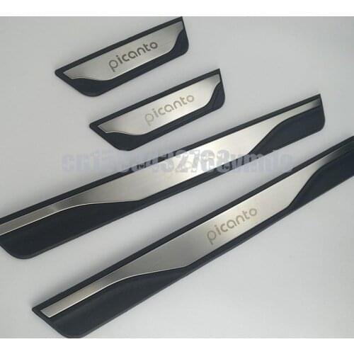 Auto Styling For Kia Picanto Accessories Stainless Steel Door sill Car Pedal Scuff Plate Protector Guard 2013 2015 2016 2018