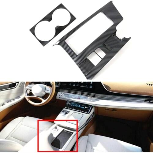 New Car Styling For Hyundai AZERA Grandeur 2020 Water Cup Holder Gear Shift Panel Decoration Frame Cover Stickers Interior Trim