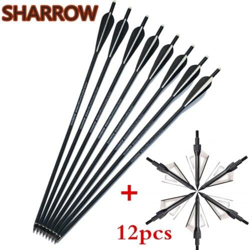 12pcs 20" 22" Crossbow Bolts Arrows+Archery Arrowheads Replaceable Broadheads 100gr For Outdoor Sports Shooting Accessories