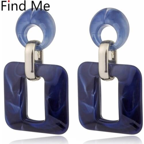 Find Me 2019 new fashion Luxury boho personality color Dangle earrings Vintage acrylic circular drop Earring for women Jewelry