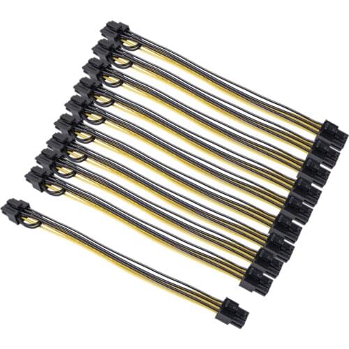 PCI Express PCIE PCI-e 6 pin Female to PCI-E 6+2 8 pin Female GPU Power Cable Splitter Adaptor Adapter Converter 20CM