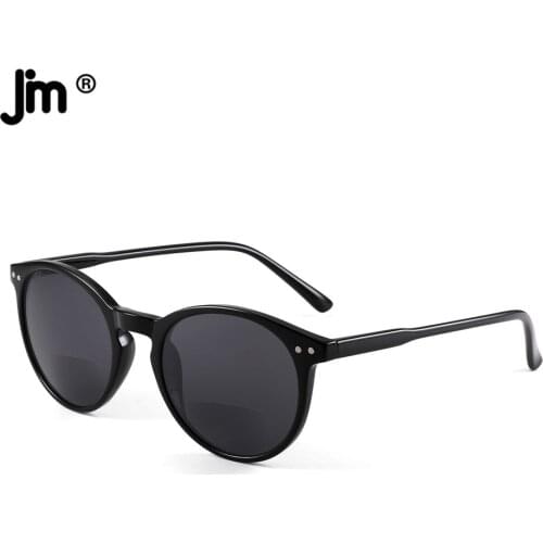 JM Round Bifocal Sunglasses Women Men Reading Glasses Vintage Magnifier Presbyopic Diopter