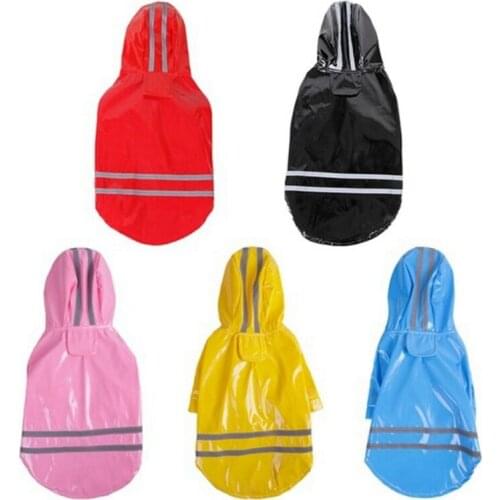 Summer Outdoor Puppy Pet Rain Coat S-XL Hoody Waterproof Jackets PU Raincoat for Dogs Cats Apparel Clothes