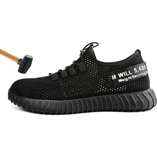 Men Safety Shoes Breathable Summer Work Boots Women Anti-smashing Steel Toe Anti-piercing Lightweight Sneakers Men Work Shoes