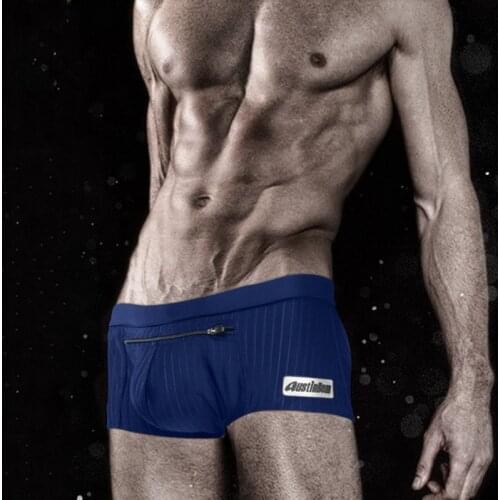 A38 Sexy zipper swimwear men swim trunk boxer summer beach shorts board swim briefs bikini pool men swimsuits sunga bathing suit