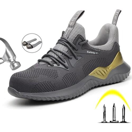 2021 Summer Safety Work Shoes Boots For Men Steel Toe Cap Boots Anti-Smashing Protective Construction Safety Work Sneakers