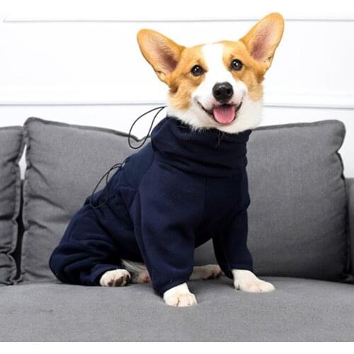 Soft Warm Dog Pajamas Fleece Dog Clothes Cat Winter High-necked Coat Pet Jumpsuit Outfit Overalls For Small Medium Large Dog