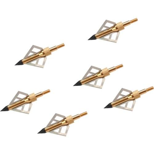 12pcs Archery Hunting Broadheads with 3 Blades Steel Arrow Heads for Archery Crossbow Shooting