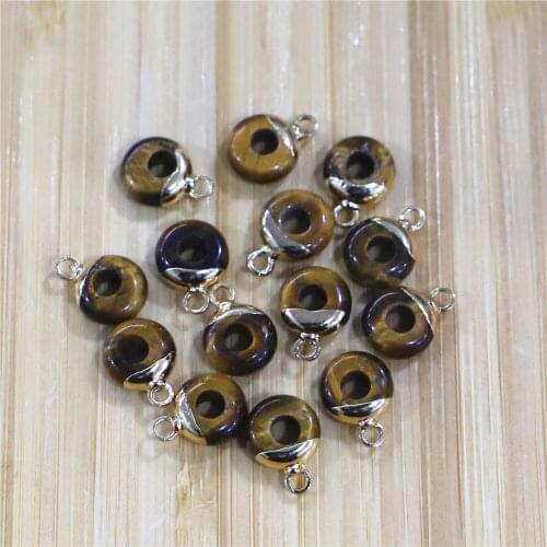 Natural Tigers Eye Crystal Agates Abacus Shape Large Hole Stone Bead Pendant Size 4x10mm, Used To Make Earrings and Necklaces