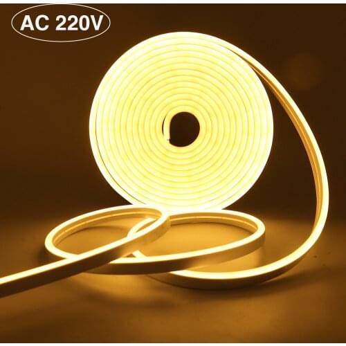 Neon Strip EU 220V 240V Waterproof White/Warm White SMD 2835 120leds/m LED Strip Ribbon Flexible Tape LED Neon Sign Light Lamp