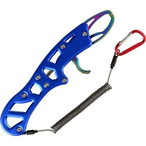 New Big Fishing Grip Color Titanium Fish Lip Grips Gripper Grabber Stainless Steel Fishing Pliers Clamp Retention Rope Tackle