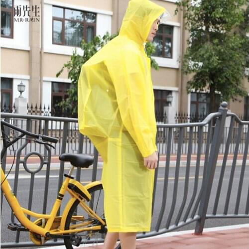 New Stylish Long Raincoat Waterproof Raincoat Backpack Raincoat Plastic Raincoat Female Male Raincoat Eva Raincoat