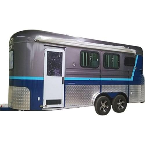 Galvanized 2 horses deluxe angle load horse trailer supporting customization