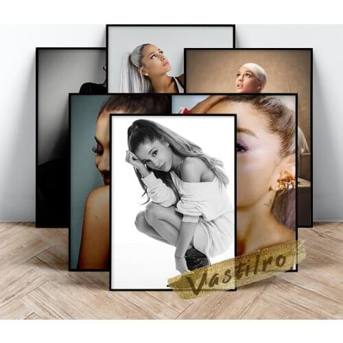 Ariana Grande Hot Singer Poster, Modern Music Star Prints Art, Ariana Female Character Portrait Painting, Living Room Wall Decor