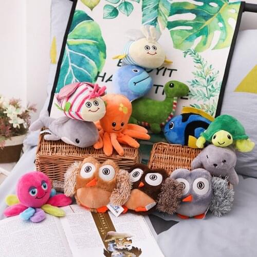 10cm Lovely Animal Stuffed Plush Doll Cartoon Marine Life Modeling Owl Dinosaur Snail Rabbit Seal Stuffed Plush Toy