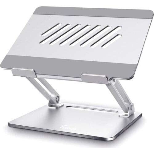 Laptop Stand, Height-Adjustable Computer Laptop Riser Stand with Heat-Vent, Ergonomic Aluminum Laptop Holder
