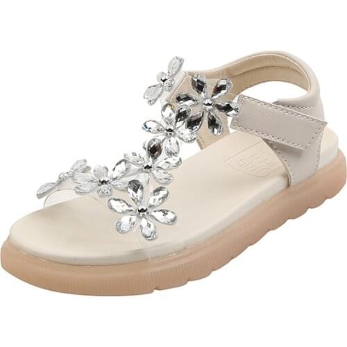 Girls Sandals Fashion Snowflake Shape Princess Shoes 2021 Summer Baby Girl Open-toed Sandals Large Childrens Shoes Flats Hot