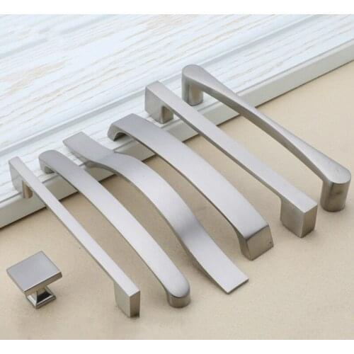 Modern Cabinet Handles Drawer Knobs Aluminum Alloy Kitchen Door Knobs Brushed Cabinet Pulls Furniture Handle Hardware