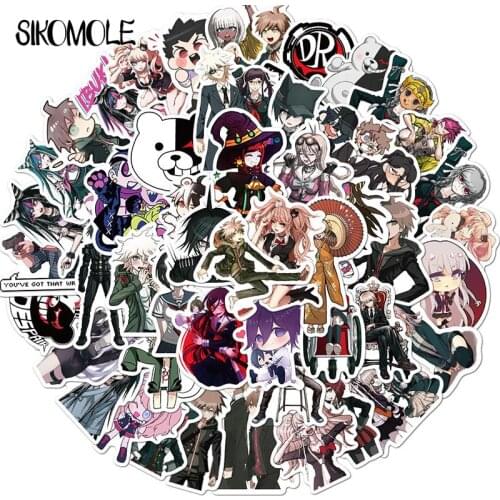 50PCS Cartoon Anime Danganronpa: Trigger Happy Havoc Stickers Skateboard Fridge Guitar Laptop Travel Luggage Decal Sticker F4