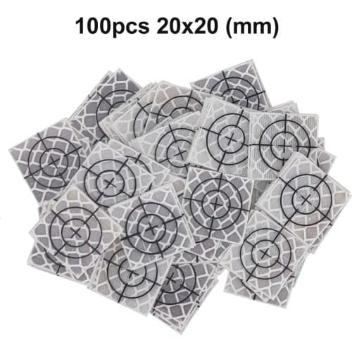 100pcs Reflector Sheet 20 x 20 mm ( 20x20 ) Reflective tape target for total station , Silver Retro Reflective Target