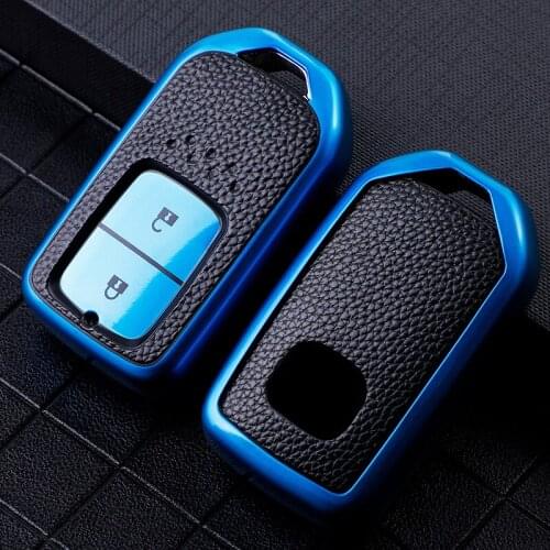 TPU Leather Car Key Fob Cover For Honda HRV CRV XR-V CRIDER Accord SPIRIOR Pilot CIVIC Fit 2 Button Remote Case Auto Accessories