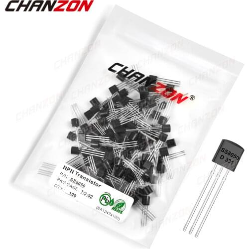100Pcs SS8050 TO-92 NPN Transistor Bipolar Junction BJT Triode Tube Fets 1.5A 25V SS 8050 Integrated Circuits