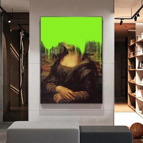 Street Art Mona Lisa Canvas Art Posters and Print Graffiti Art Abstract Canvas Paintings on The Wall Cuadros Home Decor Pictures