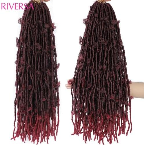 New Styles Butterfly Locs Crochet Hair Ombre Burgundy Red Very Soft Butterfly Faux Locs Naturel Hair Dreadlocks Afro Extensions