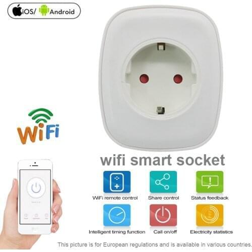WiFi Smart Socket Home Automation Plug Voice Control Remote Wireless Outlet Electricity statistics Work With Alexa Google Home