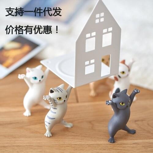 Funny Cat Pen Holder Black Charming Weightlifting Cat Pen Holder Toy Capsule Toy Child Adult Doll Toy Gift Home Decoration