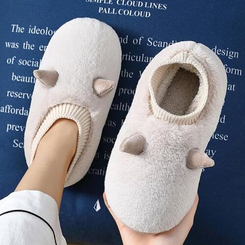 Winter home slippers female warm plush indoor couple cartoon shoes ladies slippers elastic open comfortable casual flat slippers