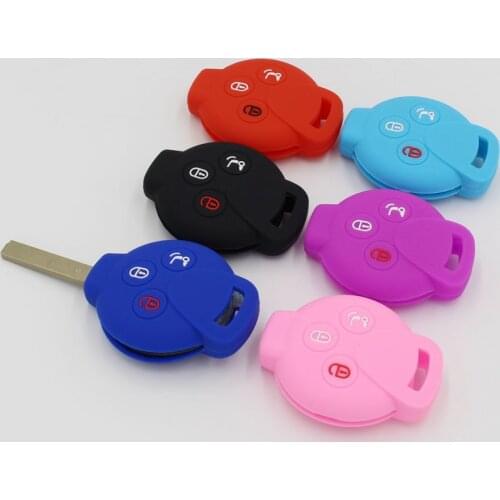 1PC Wholesale 3 Button Smart Silicone Key Cover Holder Fit For Mercedes Benz Smart Car City Coupe Roadster Fortwo Forfour