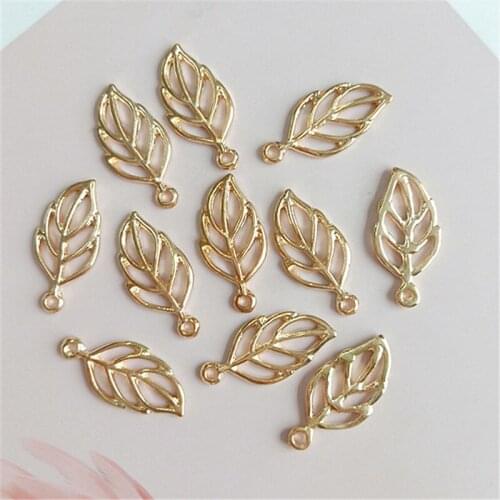 10 pcs/lot Alloy Metal Leaf Accessories Buckle Pendant Button Hairpin Headwear Decor Brooch Garment Apparel Pin Embellishment