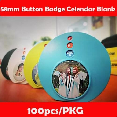 100pcs 58mm button badge calendar blank Supplies Material