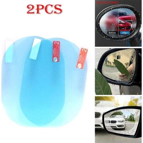 2pcs Car Rear Mirror Protective Film Universal Car Anti Fog Rainproof Rearview Mirror Protective Film Waterproof PVC Car Sticker
