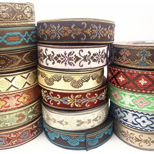 2 Yards 32mm Vintage Ethnic Embroidery Lace Ribbon Boho Lace Trim DIY Bowknot Apparel Sewing Crafc