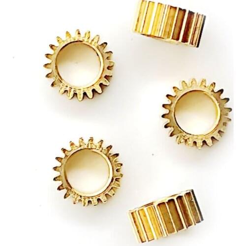 204A 202A 0.3M Copper Pinion 20 Teeth OD=6.6mm 1.98/3.98mm Hole Power Transmission Parts Metal Gears 5pcs/lot