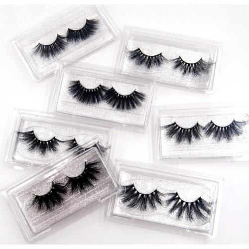 36styles 25mm 5D mink eyelashes with Transparent plastic box Criss-cross Strands Cruelty Free Soft long