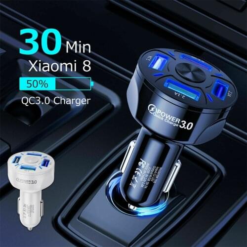 4 Ports USB Car Charge 48W Quick 7A Mini Fast Charging For iPhone 11 Xiaomi Huawei Mobile Phone Charger Adapter in Car
