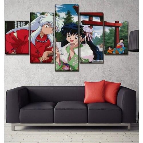 5d Diy Resin Diamond Painting 5 pcs Anime InuYasha Cross Stitch Full Diamond Embroidery mosaic Pattern Rhinestone Pasted Mosaic