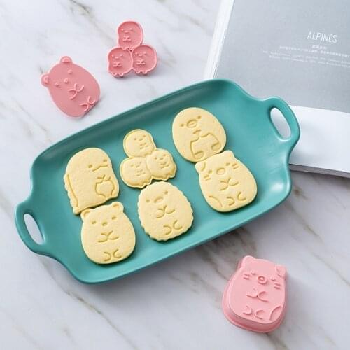 6Pcs/set Corner Bio Shape Cookie Cutters Fondant Cutter Plastic Cookie Mold DIY Fondant Pastry Decorating Baking Cooking Tools