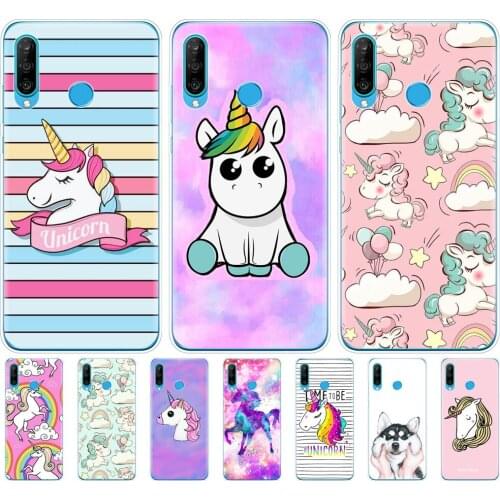 Silicon cover case for HONOR 20 lite view 30 v 30 pro cover for huawei honor 20S 9A 9C 9S 9X Premium 7s 8a Rainbow Unicorn cute