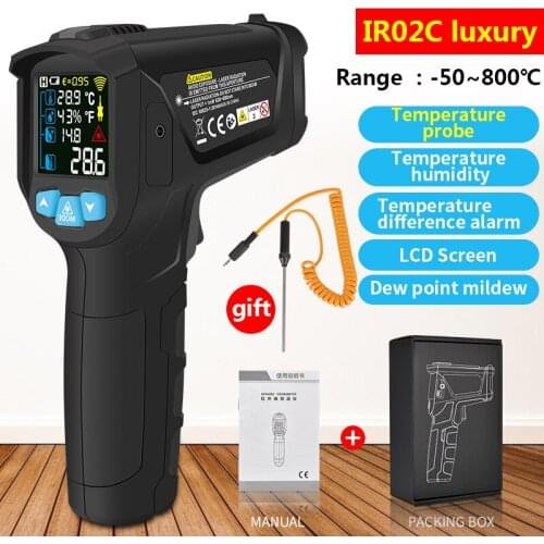 MESTEK Digital Pyrometer Thermometers Non Contact Laser Thermometer Temperature Gun infrared thermometer termometro infrarojo