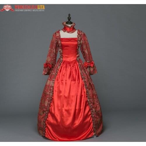 Gothic Period Medieval Dresses Queen Ball Gown Women Witch Halloween Costume
