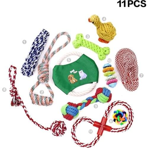 PAWZRoad 11pcs/lot Pet Dog Toys Rope Chew Toys Outdoor Training Funny Playing Professional Pet Dogs Products for Large Small Dog
