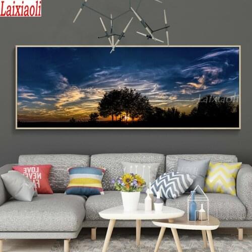 Sunrise cloud tree landscape picture of rhinestones mosaic full embroidery paint with diamonds painting sale large natural decor