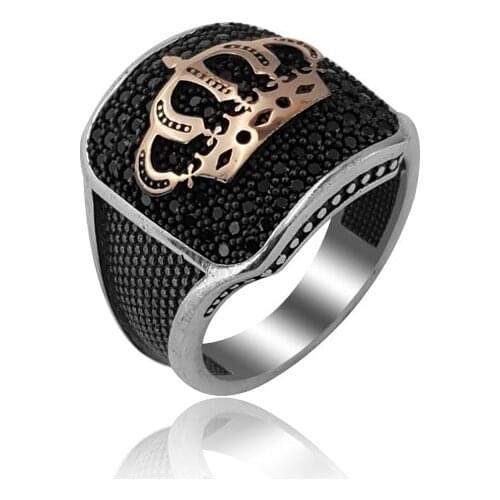925 Silver Crown Ring for Men English Men Rings